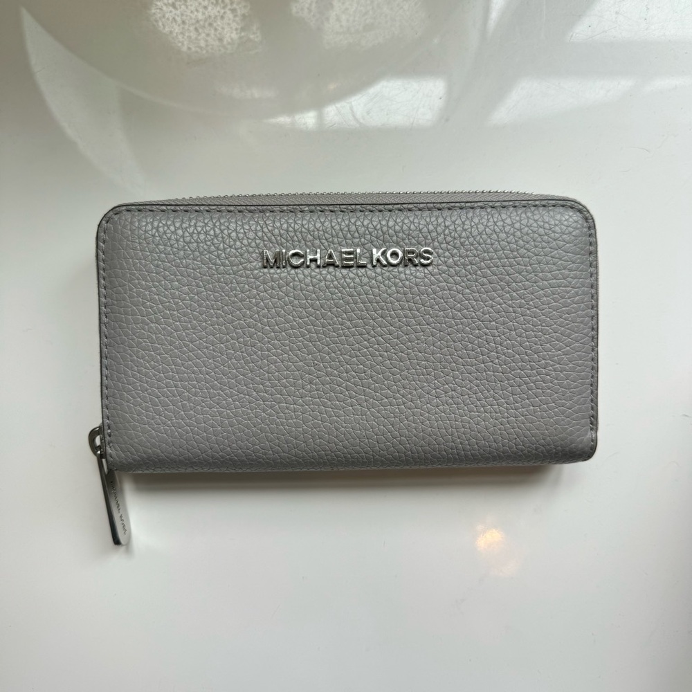 Michael Kors Gray Zip Wallet